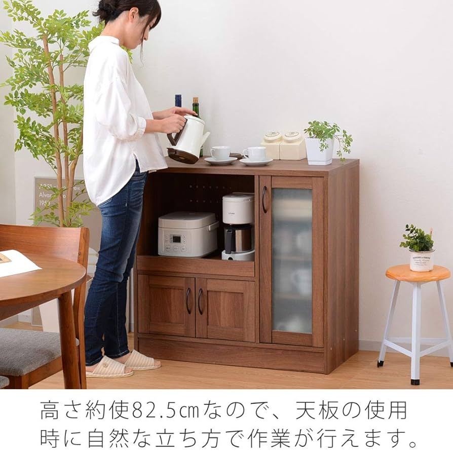 Amazon｜ワイエムワールド レンジボード キッチン収納 幅88 WN